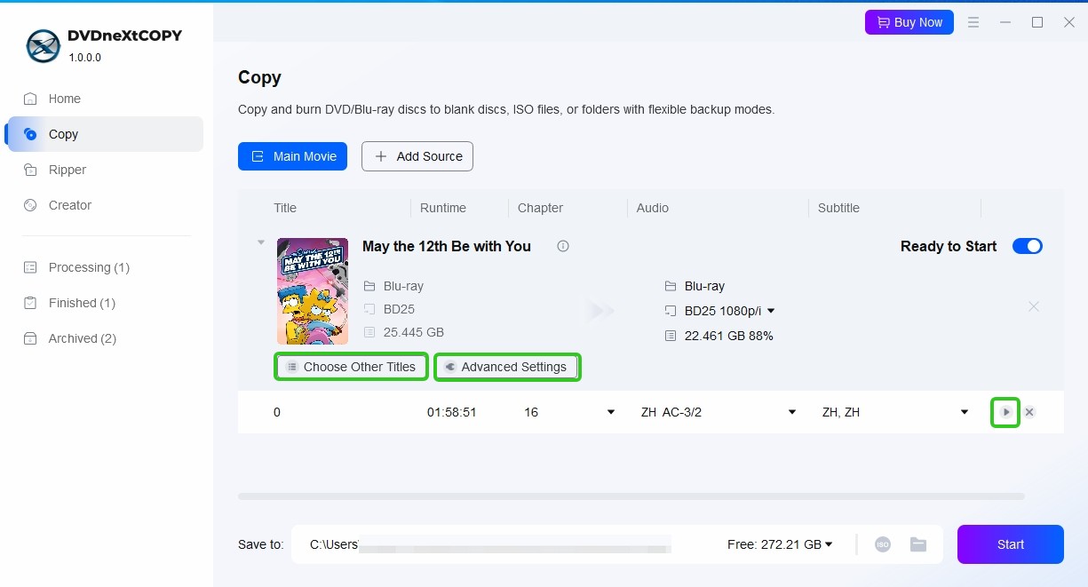 How to Copy Blu-Ray Movie Using DVDneXtCOPY Blu-ray Copy