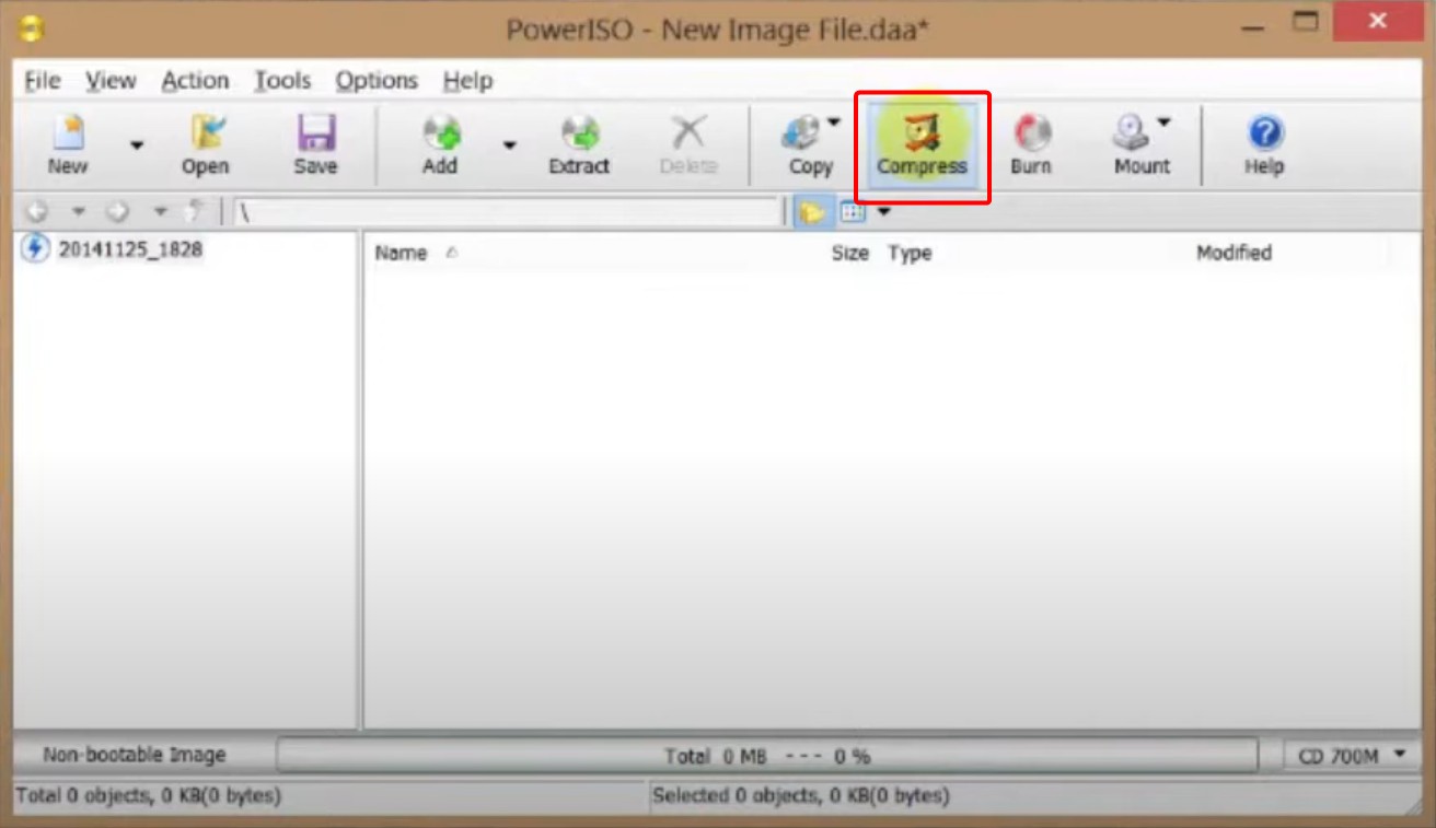 step1: compress iso with PowerISO