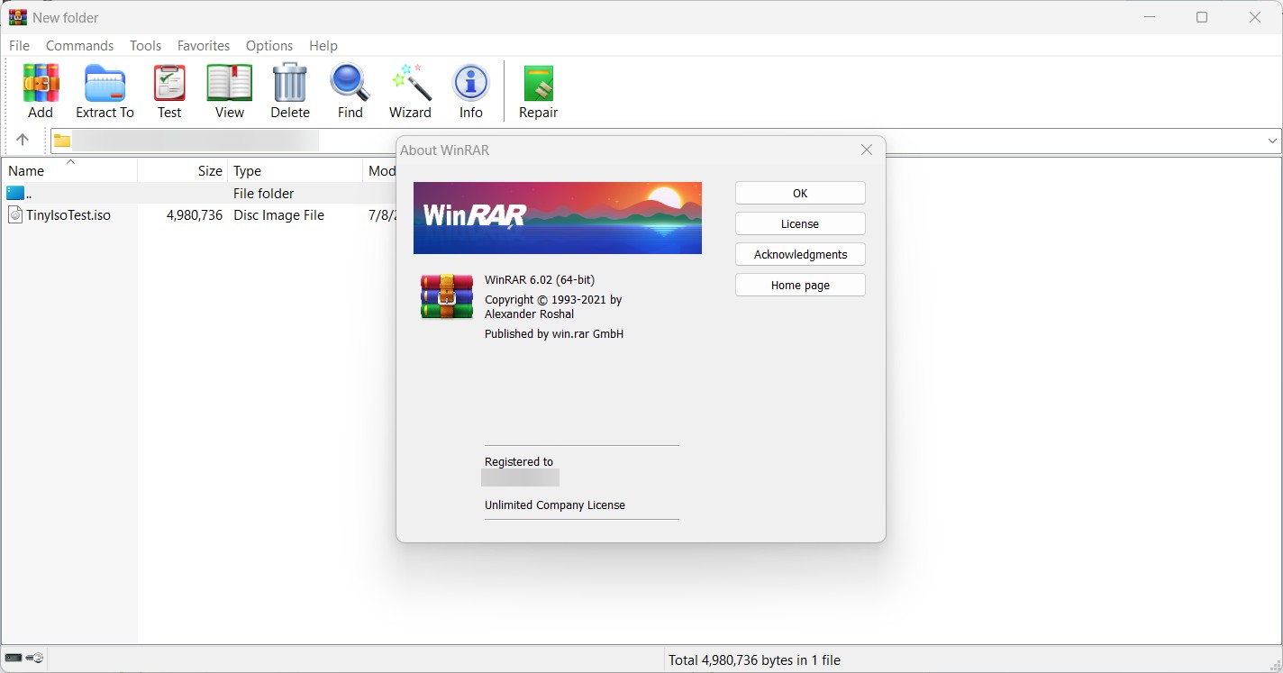 compress iso with WinRAR