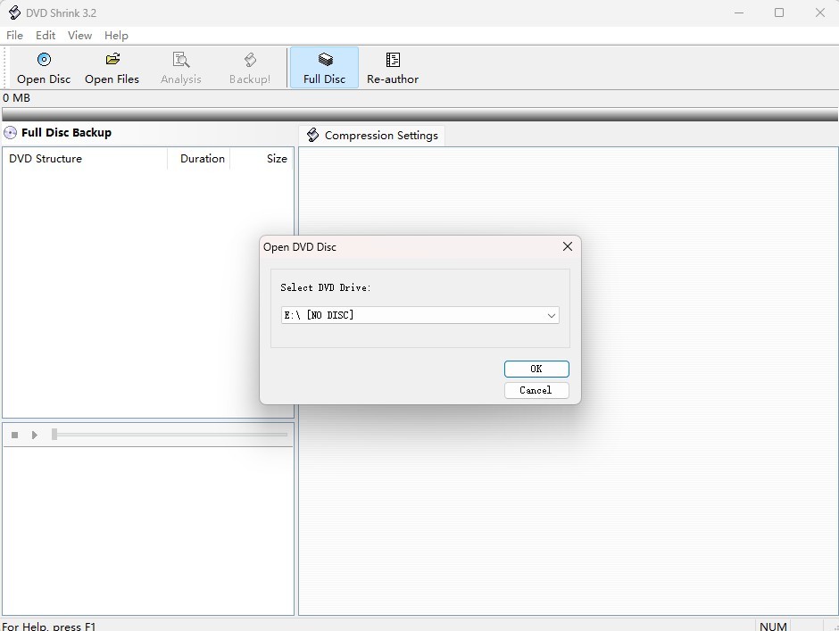 compress iso with DVDshrink