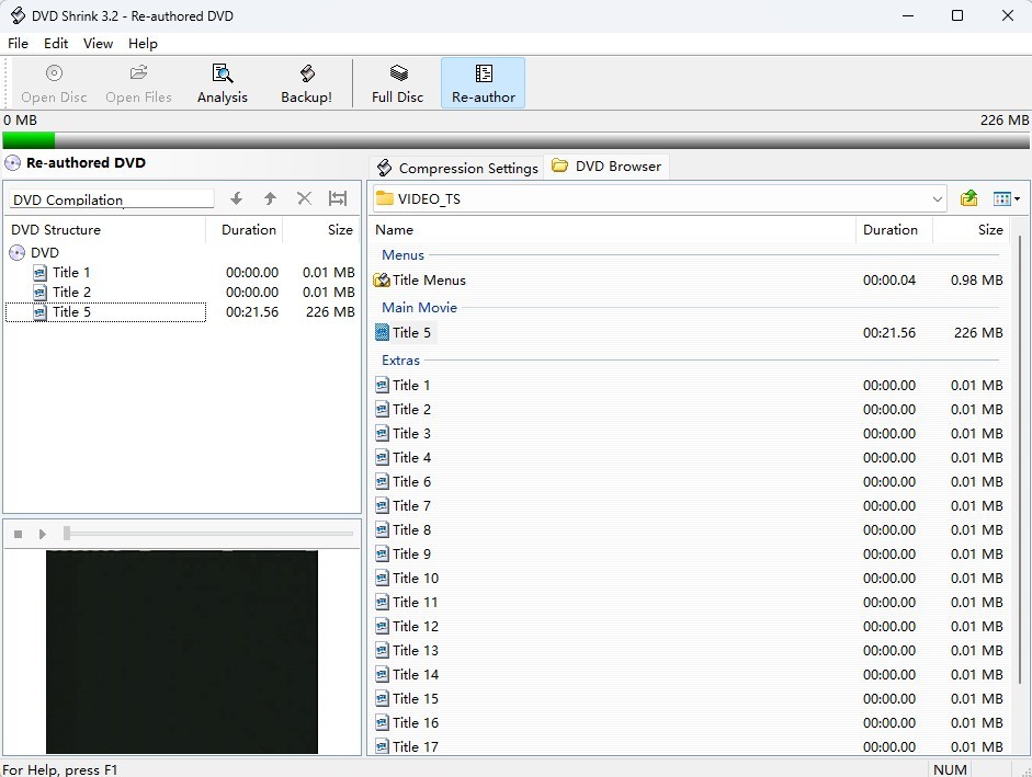 compress iso using DVD Shrink