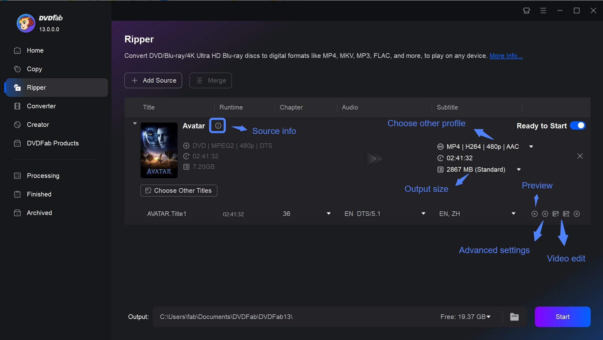 Convert ISO to MKV with DVDFab DVD Ripper on Windows and Mac