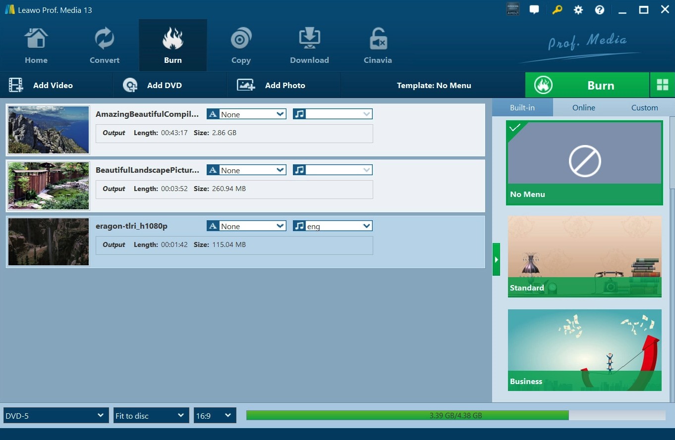 Leawo DVD Creator: Best for Editing Before DVD Creation