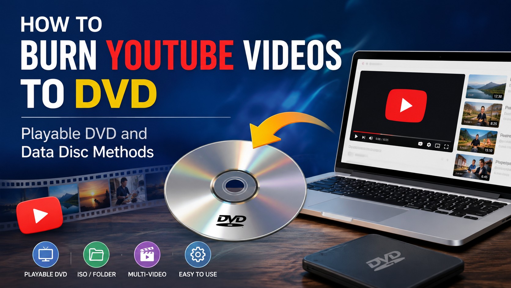 How to Burn YouTube Videos to DVD in 2026: Playable & Data DVD