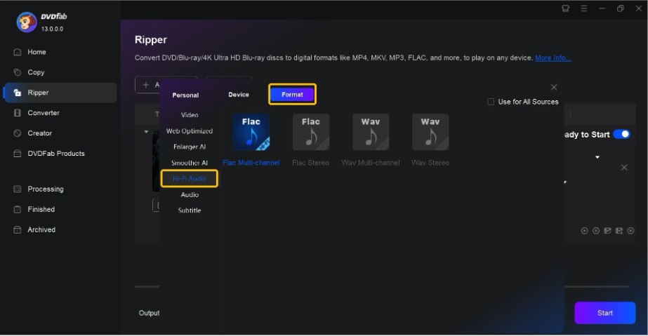 Extract Blu-ray Audio with DVDFab Blu-ray Ripper
