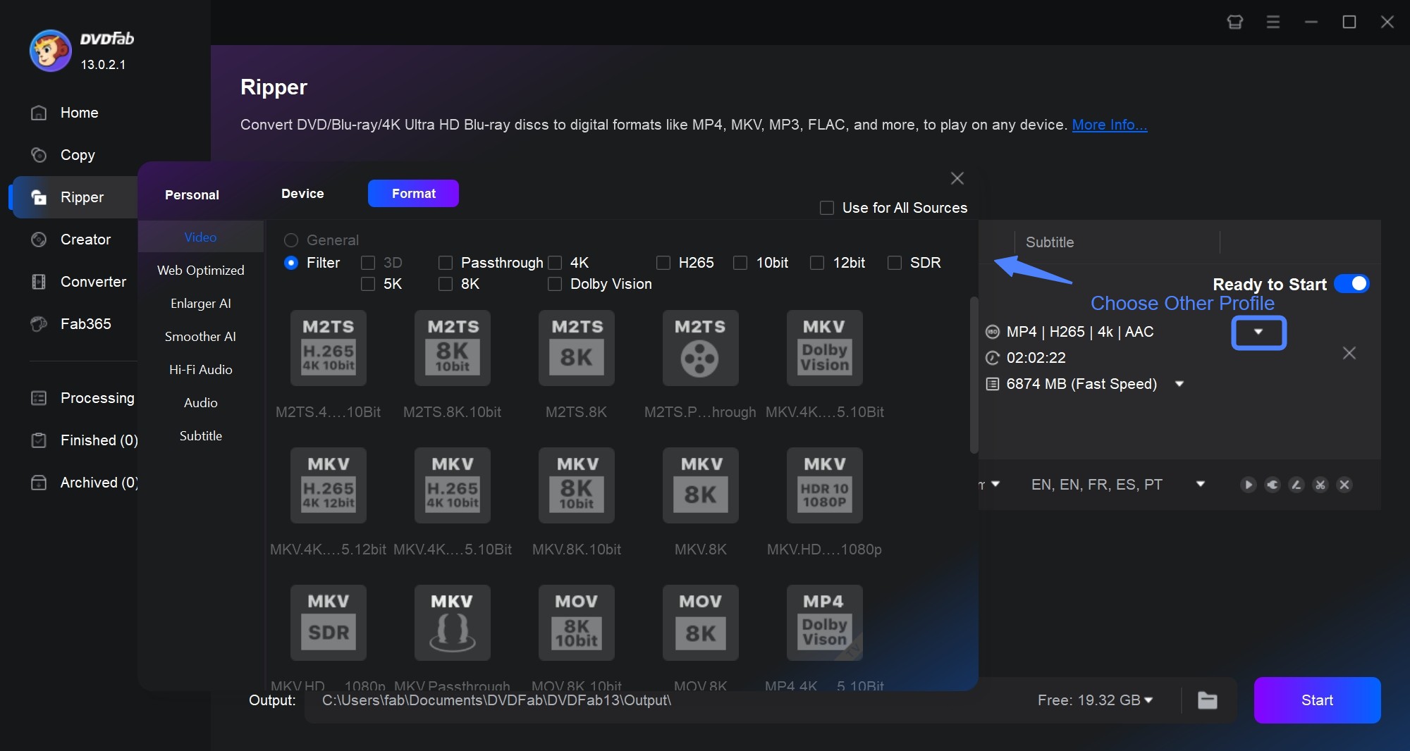 How to Rip Portected 4K Blu-ray to MKV or MP4 with DVDFab UHD Ripper