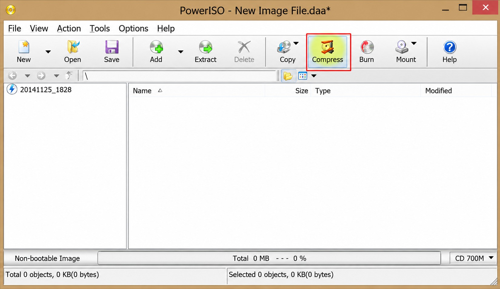 Compress ISO with PowerISO