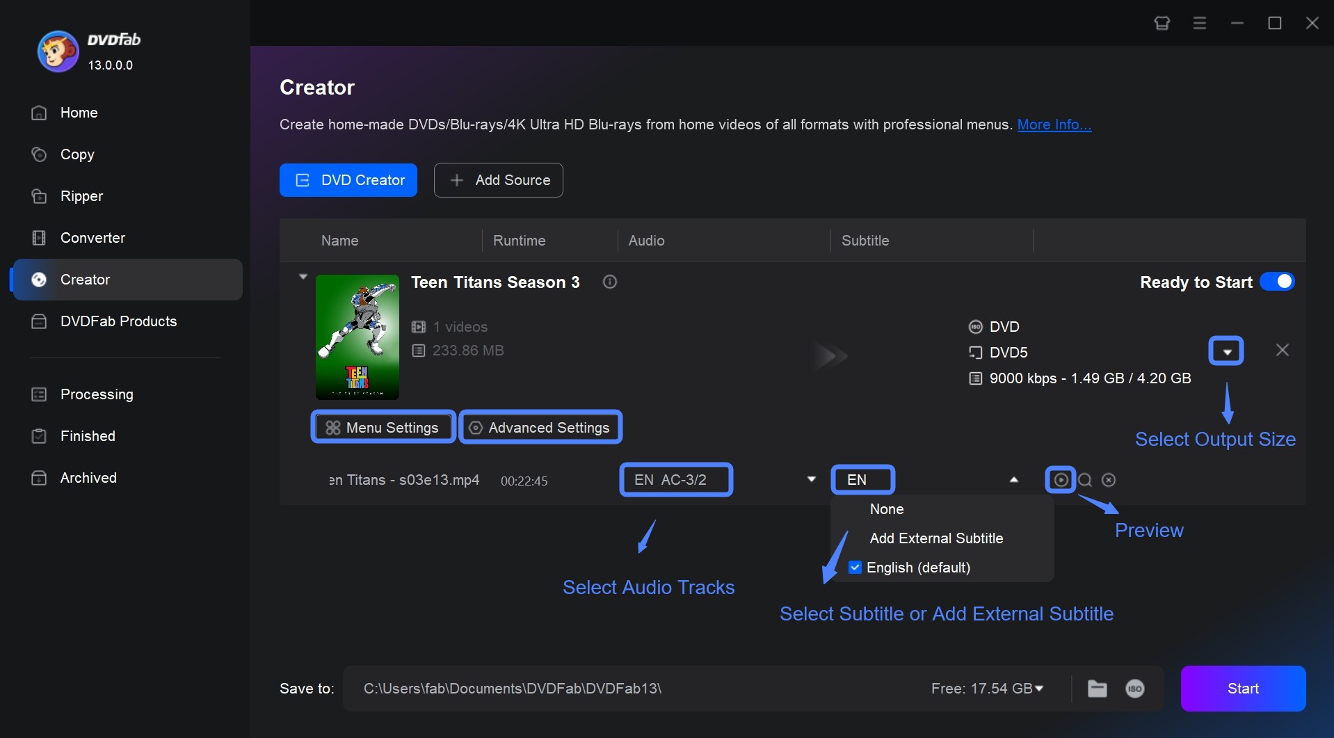 How to Make a Playable DVD with DVDFab DVD Creator